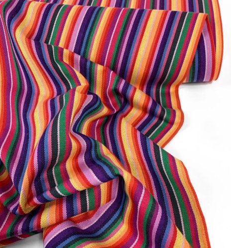 Preview: RESTSTÜCK 1,70cm !!! - Canvas - Inka Summer Stripes - Col. 02