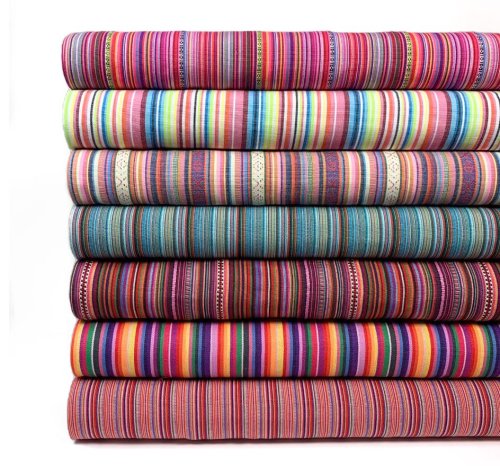 Preview: RESTSTÜCK 1,70cm !!! - Canvas - Inka Summer Stripes - Col. 02