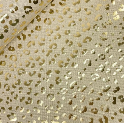 Canvas - Leopard Shine - sand mit gold Glitzer
