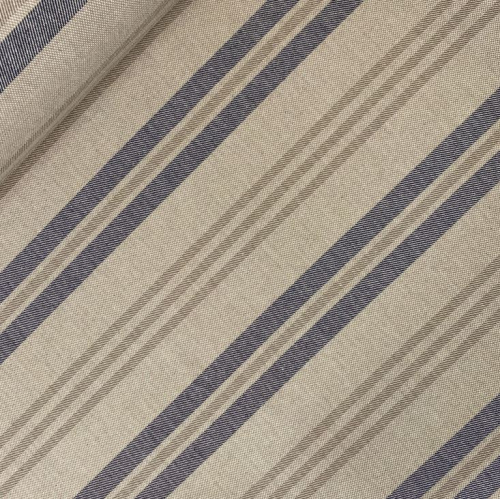 RESTSTÜCK 1,00m !!! - Canvas Leinenlook - Riviera Stripe - navy blue