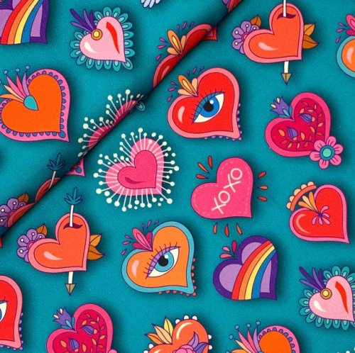 Bio Canvas - Valentine - Col. 03 - Love Letters - Hamburger Liebe - Albstoffe