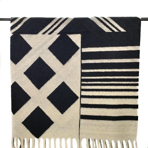 Cape mit Fransen - Kimo - black/ecru