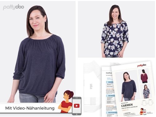 Papierschnittmuster - Carmen - Damenshirt - Damen - Pattydoo