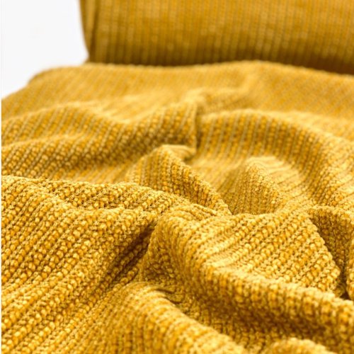 RESTSTÜCK 0,70m !!! - Chenille Strick - Rip - ocre