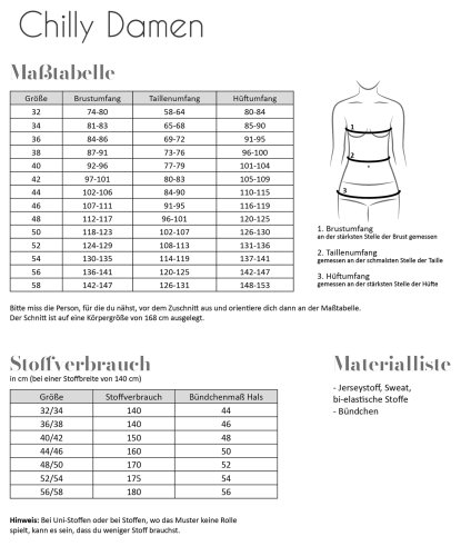 Papierschnittmuster - Chilly - Damen - Fadenkäfer