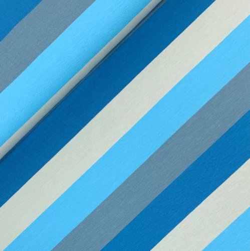 RESTSTÜCK 1,40m !!! - Jersey - Colourblocks - blau/grau