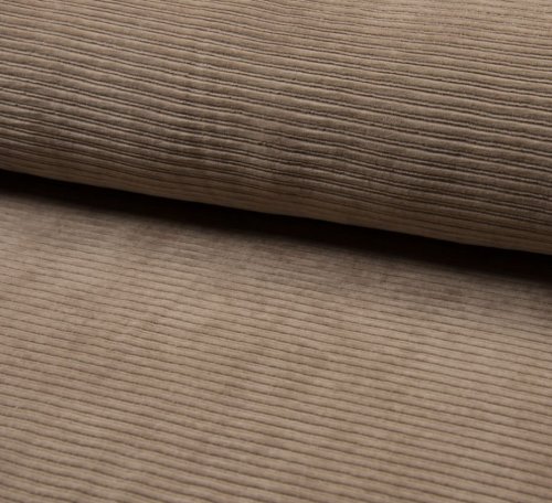 RESTSTÜCK 60cm !!! - Breitcord Jersey - uni - taupe