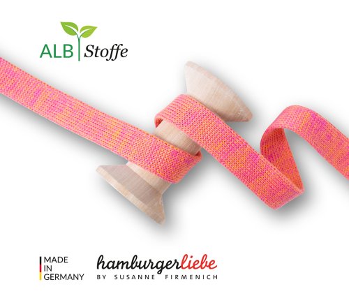 Bio Flachkordel - 2,0 cm - ortensia/melone - A55/A80 - Albstoffe - Hamburger Liebe