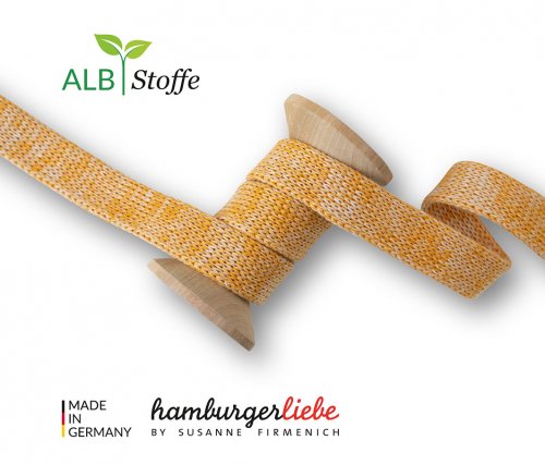 Bio Flachkordel - 1,2 cm - curry/meringa - A72/17 - Albstoffe - Hamburger Liebe