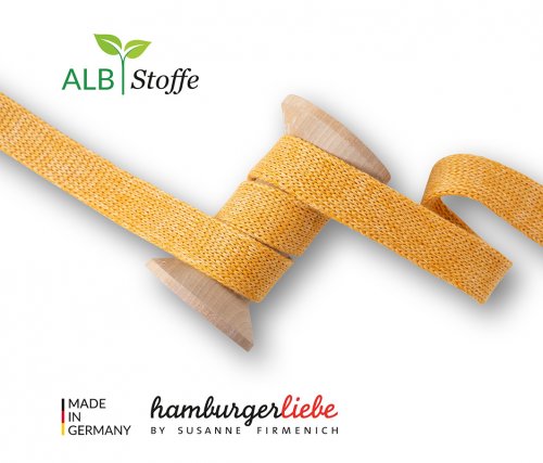 Bio Flachkordel - 2,0 cm - curry/colza-meringa - A72/A38 - Albstoffe - Hamburger Liebe