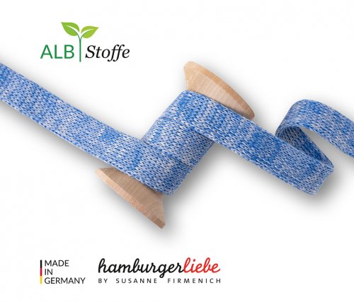 Bio Flachkordel - 2,0 cm - bluette/meringa - A04/17 - Albstoffe - Hamburger Liebe