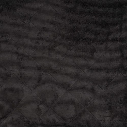 Cord Stepper mit Plüschabseite - Raute - black
