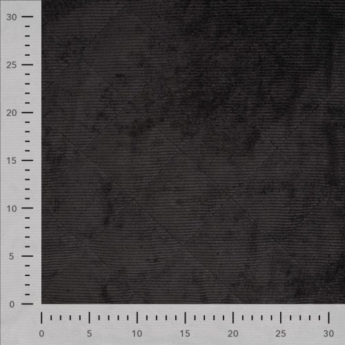 Cord Stepper mit Plüschabseite - Raute - black