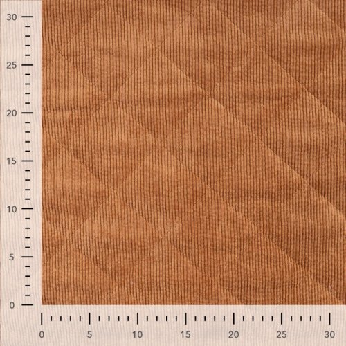 Cord Stepper mit Plüschabseite - Raute - camel