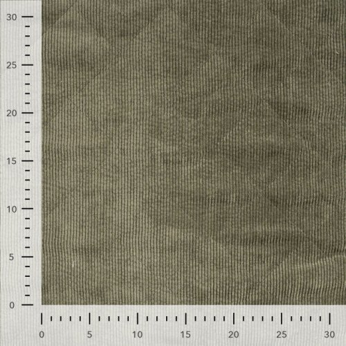 Cord Stepper mit Plüschabseite - Raute - green khaki