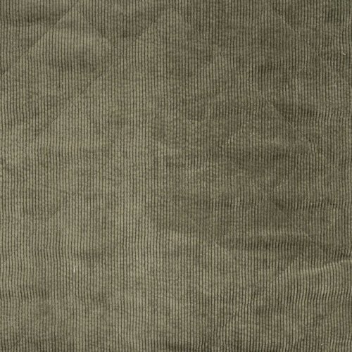 Cord Stepper mit Plüschabseite - Raute - green khaki