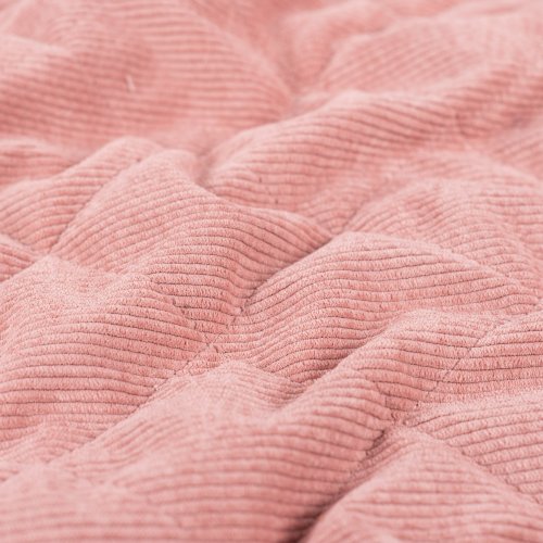 Cord Stepper mit Plüschabseite - Raute - rose