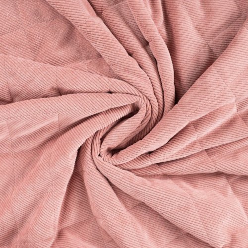 Cord Stepper mit Plüschabseite - Raute - rose