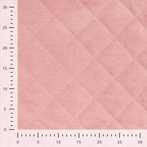 Cord Stepper mit Plüschabseite - Raute - rose