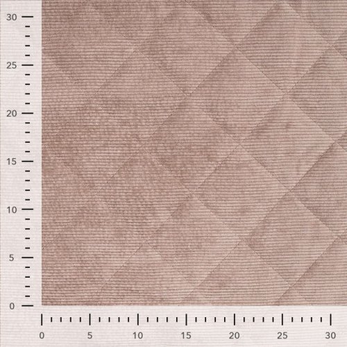 Cord Stepper mit Plüschabseite - Raute - stone