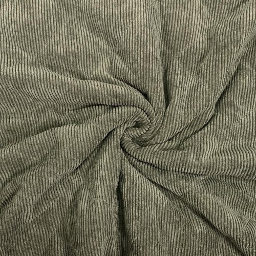 Cord Stepper mit Plüschabseite - Raute - khaki