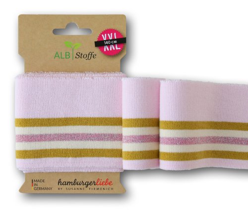 Cuff me - Bio Bündchen - Glam - Col. 107 - puder/senf/meringa/rosa scuro silber Glitzer - Bliss - Hamburger Liebe