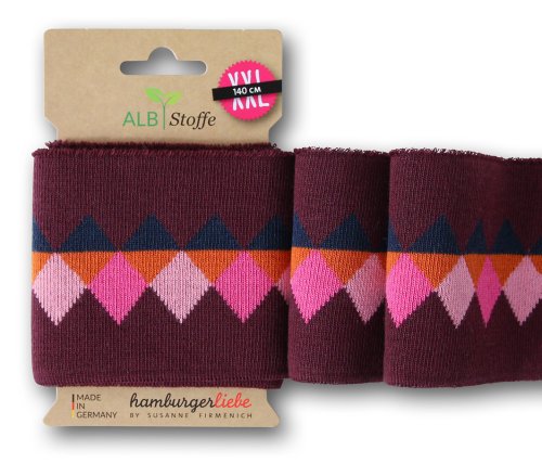Cuff me - Bio Bündchen - ICON Col. 60 - bordeaux/blue navy/nepal/rosa scuro/ortensia - Bliss - Hamburger Liebe