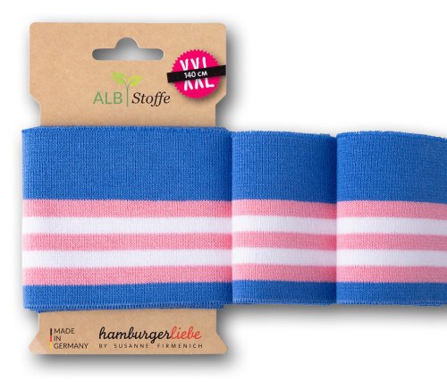 Cuff me - Bio Bündchen - College Col. 156 - bluette/rosa scuro/weiß - Al Lago - Hamburger Liebe