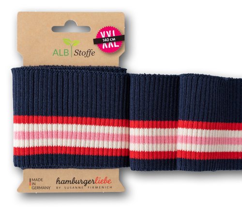 Cuff me - Bio Bündchen - Ripped Col. 36 - blue navy/flamme/meringa/rosa scuro - Life Loves You - Hamburger Liebe