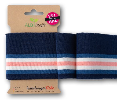 Cuff me - Bio Bündchen - College - Col. 144 - blue navy/atlantic/meringa/nude - Sparkle - Hamburger Liebe