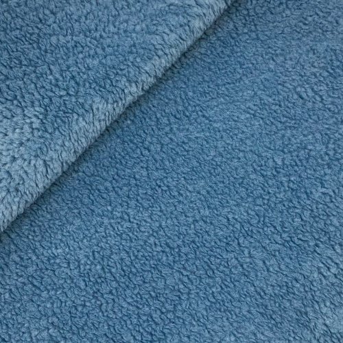RESTSTÜCK 60cm !!! - Mantelstoff - Curly Lamb - uni - blue