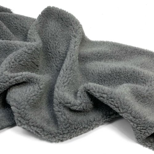 Mantelstoff - Curly Lamb - uni - grey