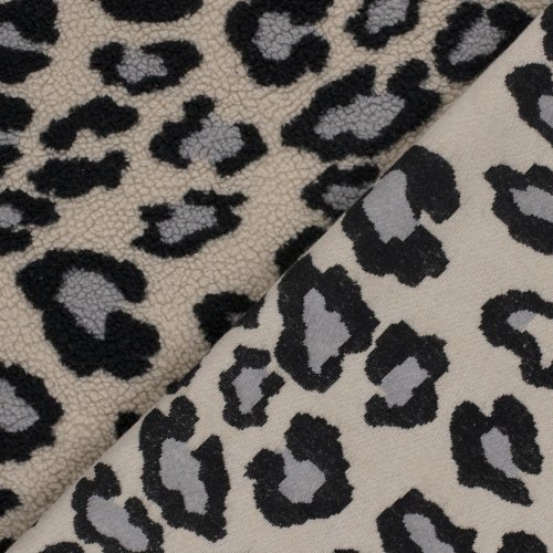 Mantelstoff - Curly Lamb - Maite Big - graublau