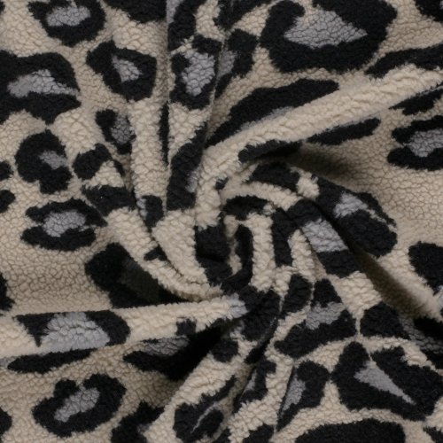 Mantelstoff - Curly Lamb - Maite Big - graublau