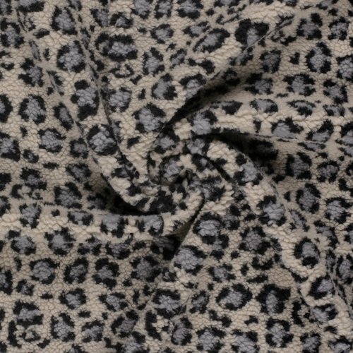 Mantelstoff - Curly Lamb - Maite small - graublau