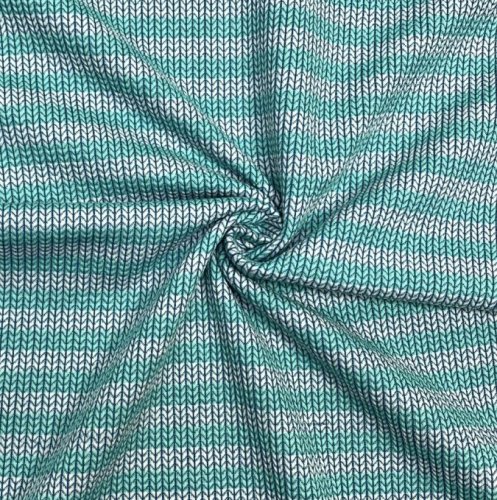Bio Jacquard Jersey - Knit Knit - Maxistripes - verdino/weiß - Into the wild - Hamburger Liebe - Albstoffe