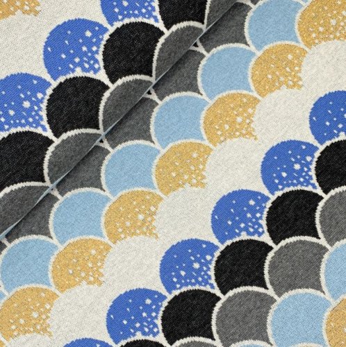 Bio Jacquard - Shingles - Col. 1 - silber Glitzer - Glossy - Hamburger Liebe - Albstoffe