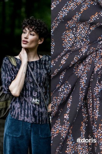 Viskose - Irma - dots - black - Fibremood