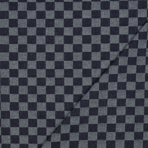 Denim - Jeansstoff - Chess - blue