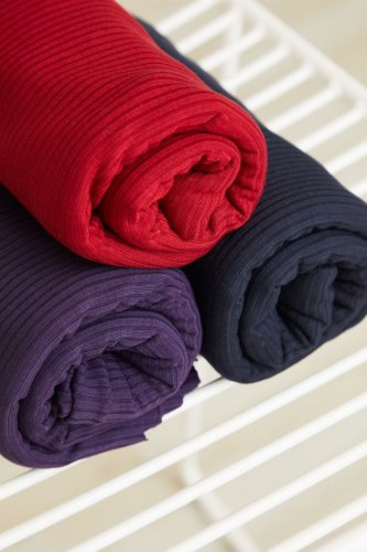Preview: RESTSTÜCK 1,10m !!! - Derby Ribbed Jersey mit TENCEL™ - cherry - MeetMilk