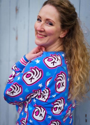 Preview: RESTSTÜCK 1,60m !!! - Bio Sweat - It´s ok - Col. 01 - blau - Wonderland - Hamburger Liebe - Albstoffe