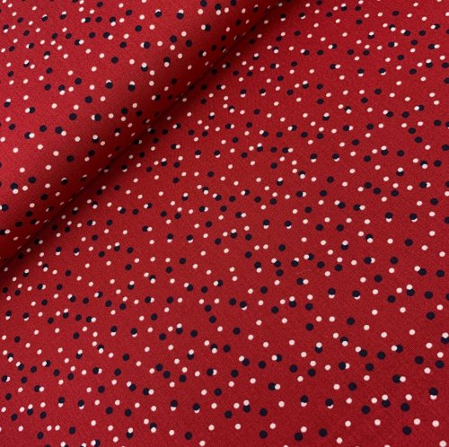 Baumwoll Popeline - Dots - red