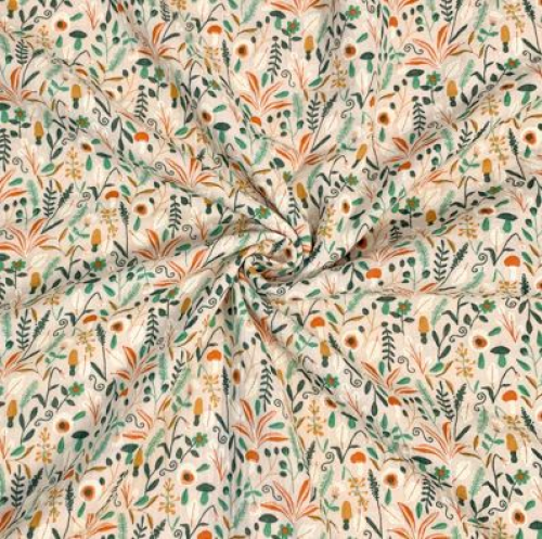Preview: RESTSTÜCK 2,00m !!! - Musselin - Flower Dream Garden - sand