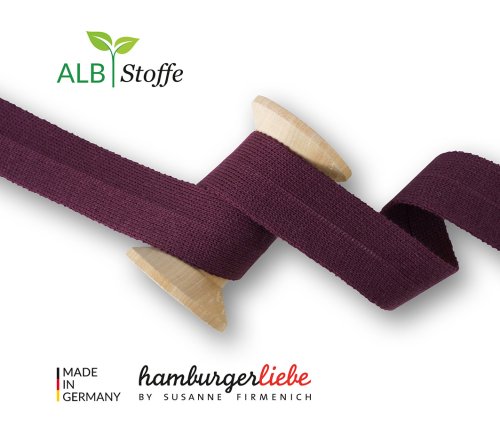 Bio Einfassband/Tresse - Edge me - bordeaux - Sweet Home - Hamburger Liebe - Albstoffe