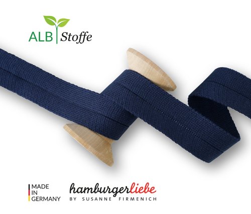Bio Einfassband/Tresse - Edge me - blue navy - Sweet Home - Hamburger Liebe - Albstoffe