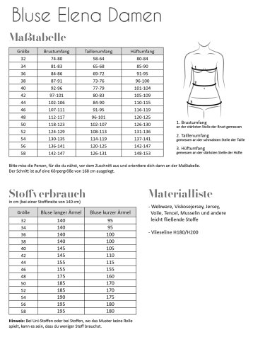 Papierschnittmuster - Bluse Elena - Damen - Fadenkäfer