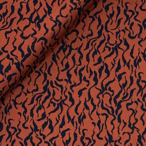 Viskose Stretch - Eleni - rust/black