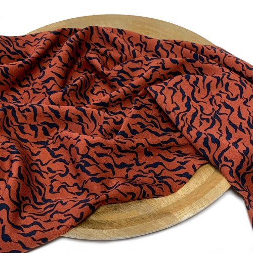 Viskose Stretch - Eleni - rust/black