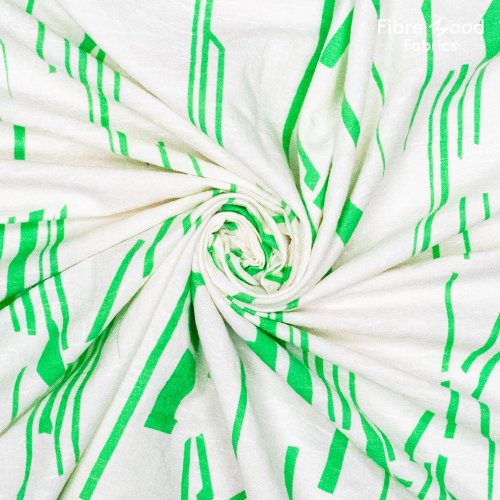 Baumwolle Leinen - Geo - offwhite/green - Fibremood No. 27