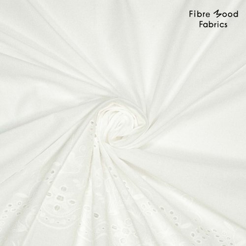 Baumwolle embroidery - uni - white - Fibremood No. 34